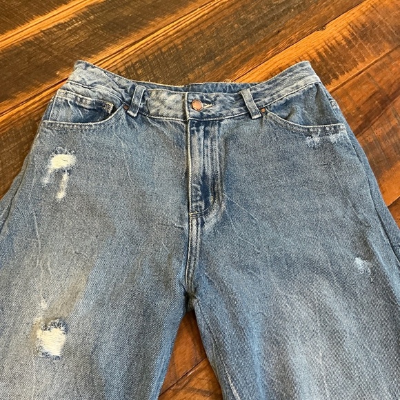 Vintage 90s Esprit Denim Straight Leg Jeans Distressed Med Wash size 27 - Picture 8 of 11